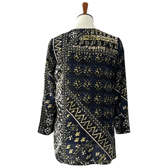 Lafayette 148 New York 100% Silk Blouse Lightweight Luxury Galaxy Blue NWT Small - Picture 4 of 9